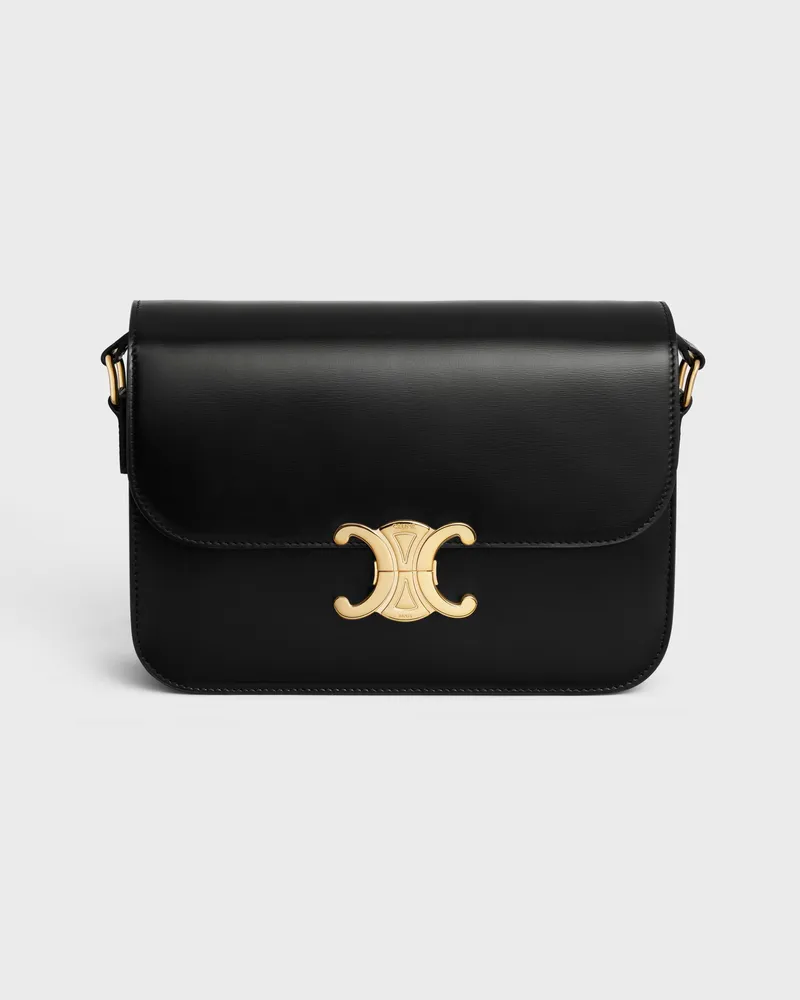 Celine Classique Triomphe Shoulder Bag — Black Black