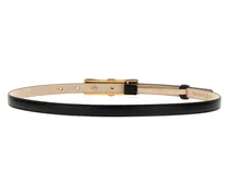 Medusa-Buckle Calfskin Belt — Black