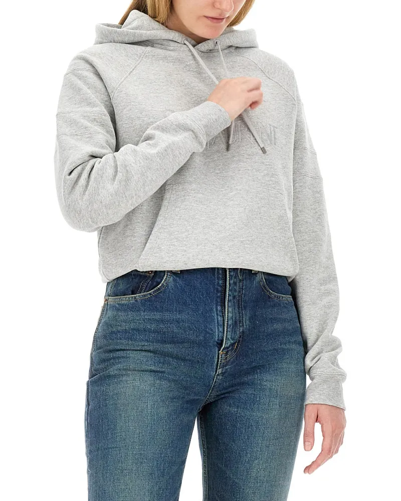 Saint Laurent Cotton Hoodie — Gray Gray