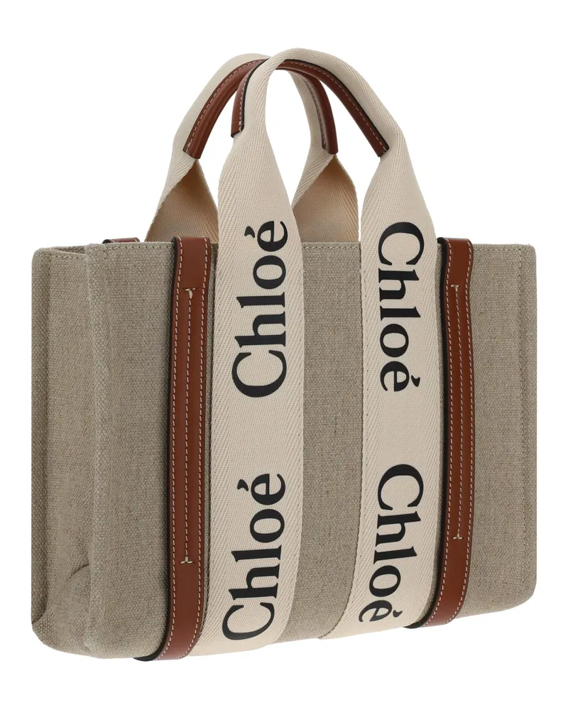 Chloé Woody Tote Bag — Beige Beige