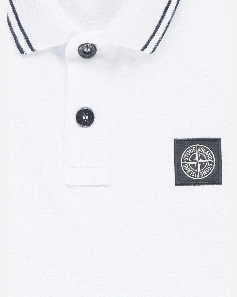 Stone Island Stretch Cotton Polo Shirt — White White