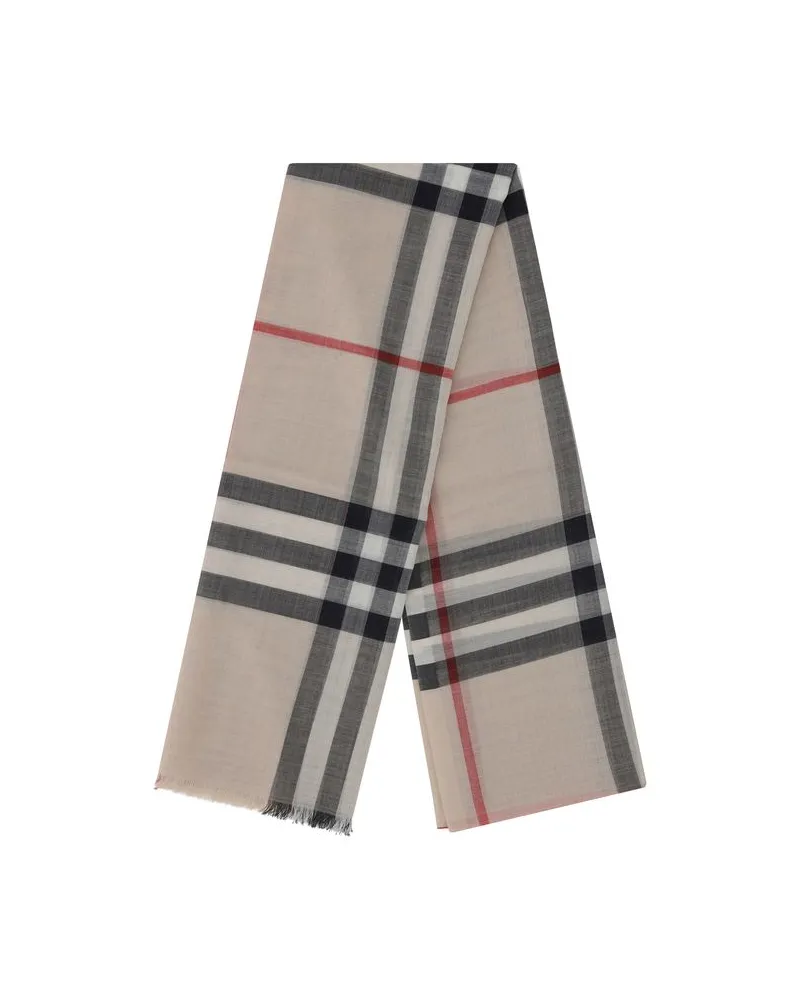Burberry Women's Beige Wool Oves Aries Scarf Beige