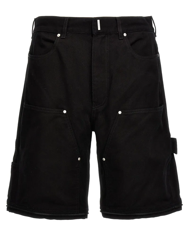 Givenchy Zip-Off Carpenter Denim Cargo Pants — Black Black