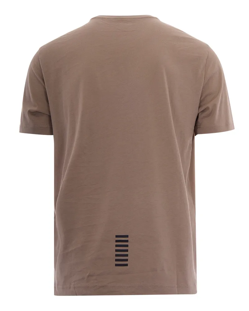 EA7 Men's T-Shirt Core Identity Roasted Cashew Cotton T-Shirts And Polos Brown