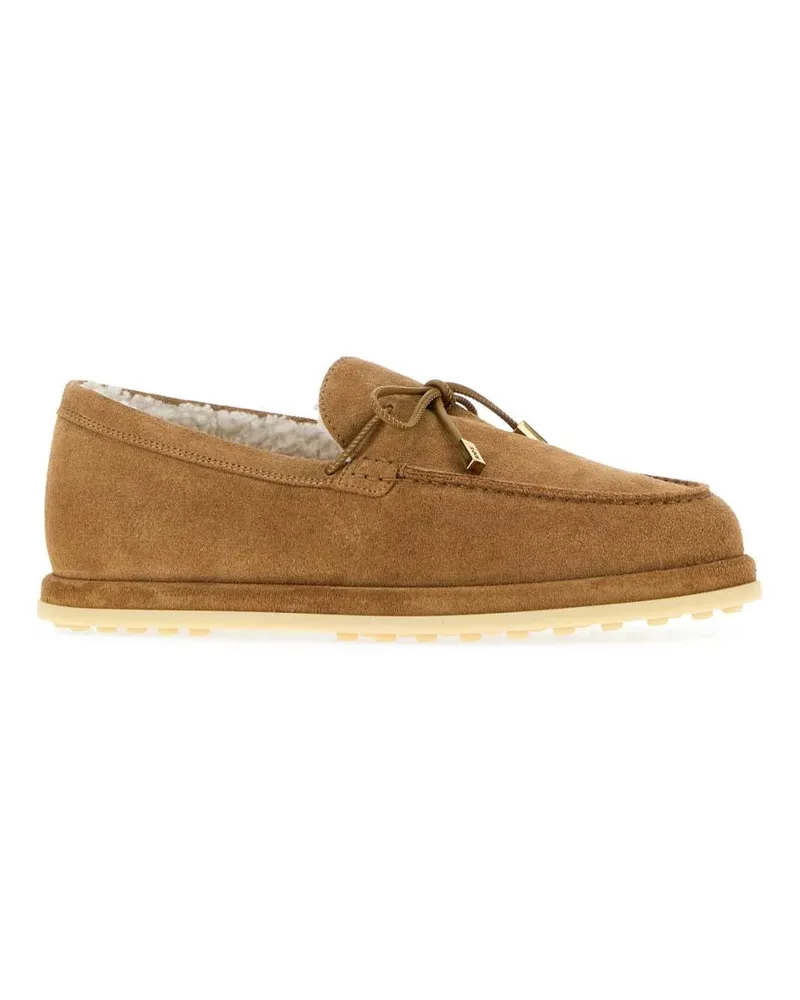TOD'S Women's Camel Suede Loafers S816 Mocassini Beige