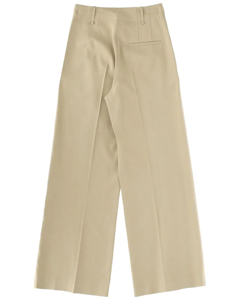 ALYSI Linen Blend Viscose Trousers — Beige Beige