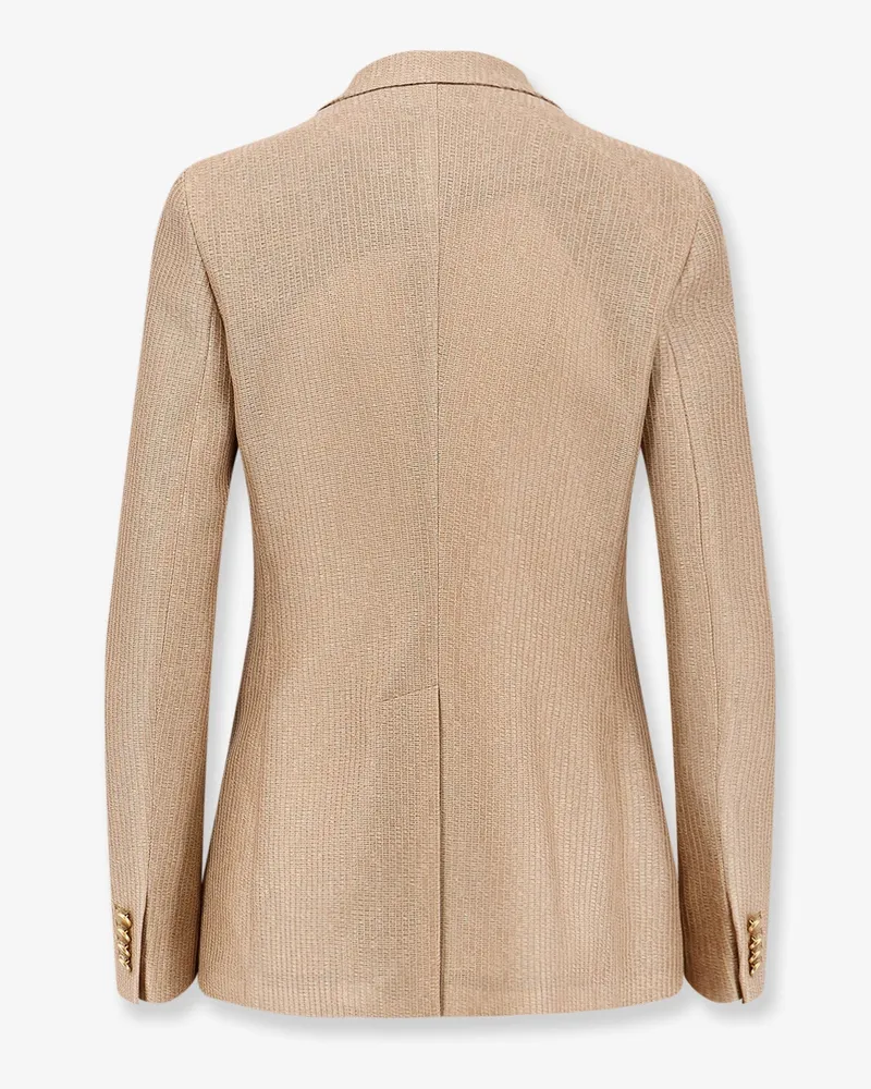 Tagliatore Women's Blazer Parigi Cotton Beige Blazers Jacket Beige