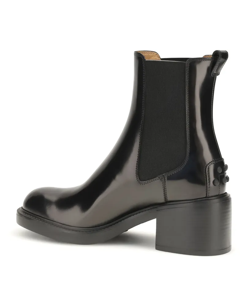 TOD'S Women's Leather Boots Black Calf Black