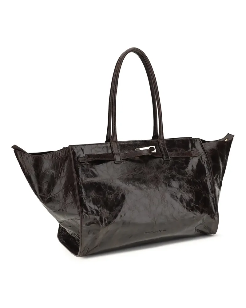 Benedetta Bruzziches Women's Mame Weekend Handbag Savana Calf Suede Shoulder Bags Black