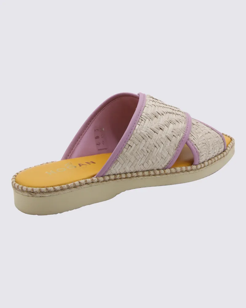 Hogan Women's Woven Canvas & Leather Espadrille Multicolor Sole Multicolor