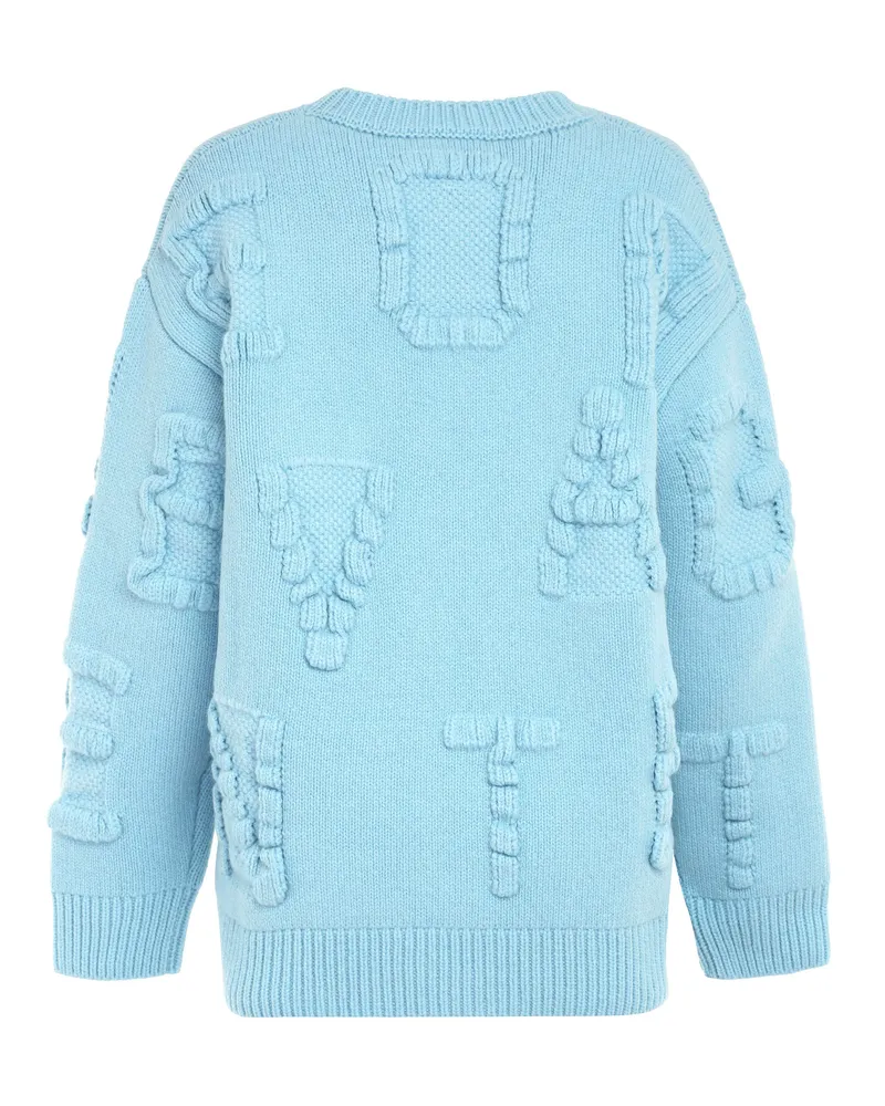 Bottega Veneta Women Crew-Neck Wool Sweater Pale Blue Polyamide Blue