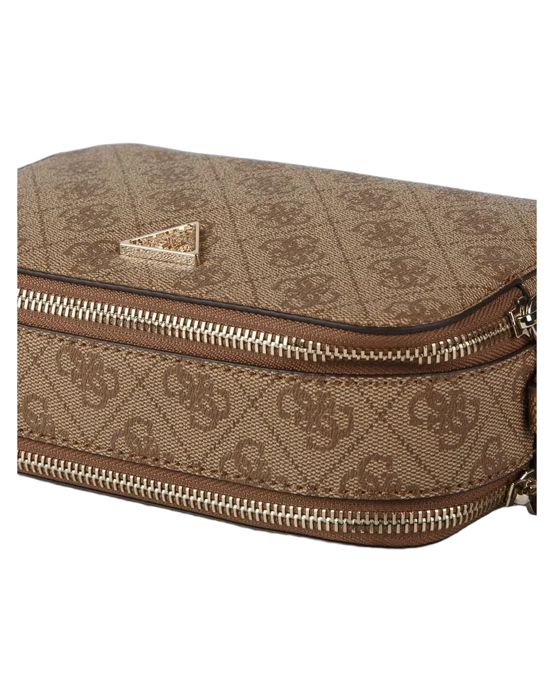 Guess Women's Satchel Latte Logo-Brown Polyurethane Satchel-bags Brown