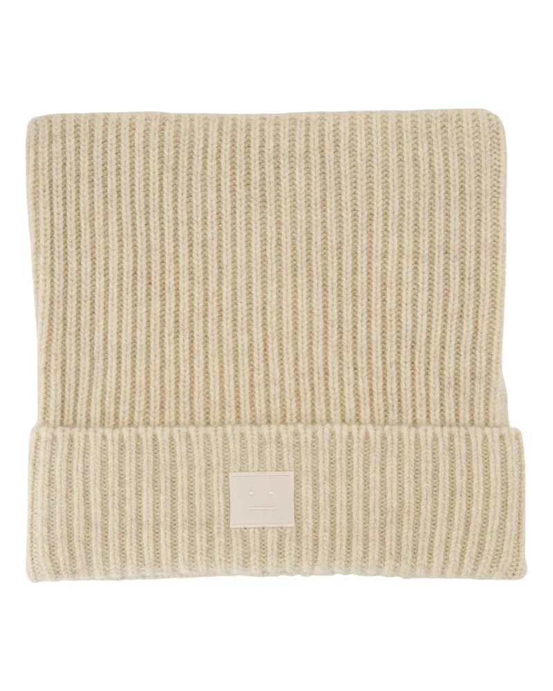 Acne Studios Unisex Beanie -  Cotton Beige Accessories Hats Beige