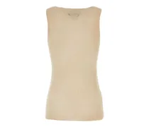 Women's Ribbed Cotton Tank Top Beige Sweater