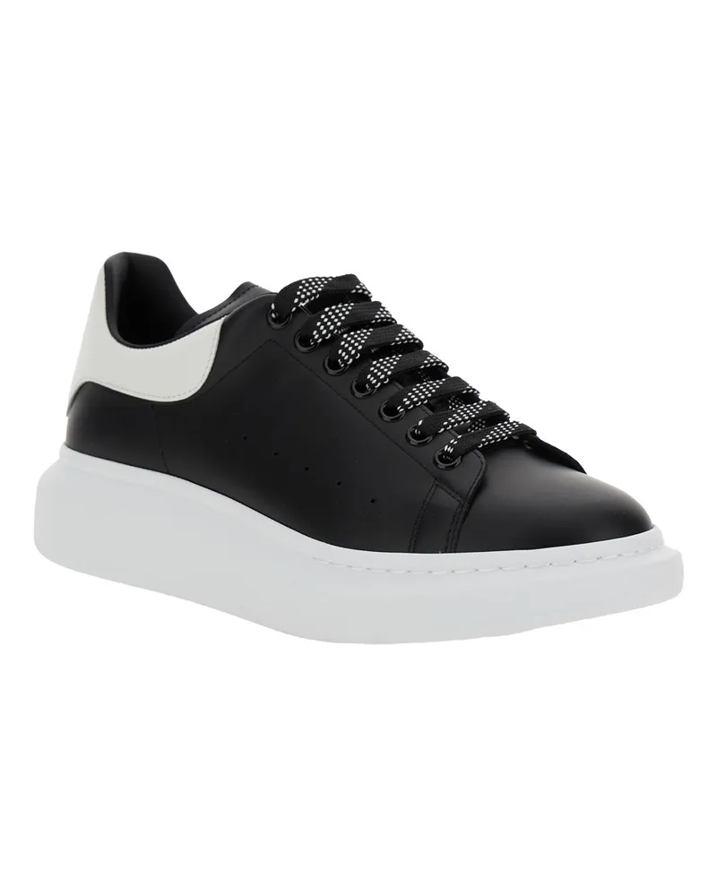 Alexander McQueen Men's Low Top Sneaker Black Leather Calf Trainers Black