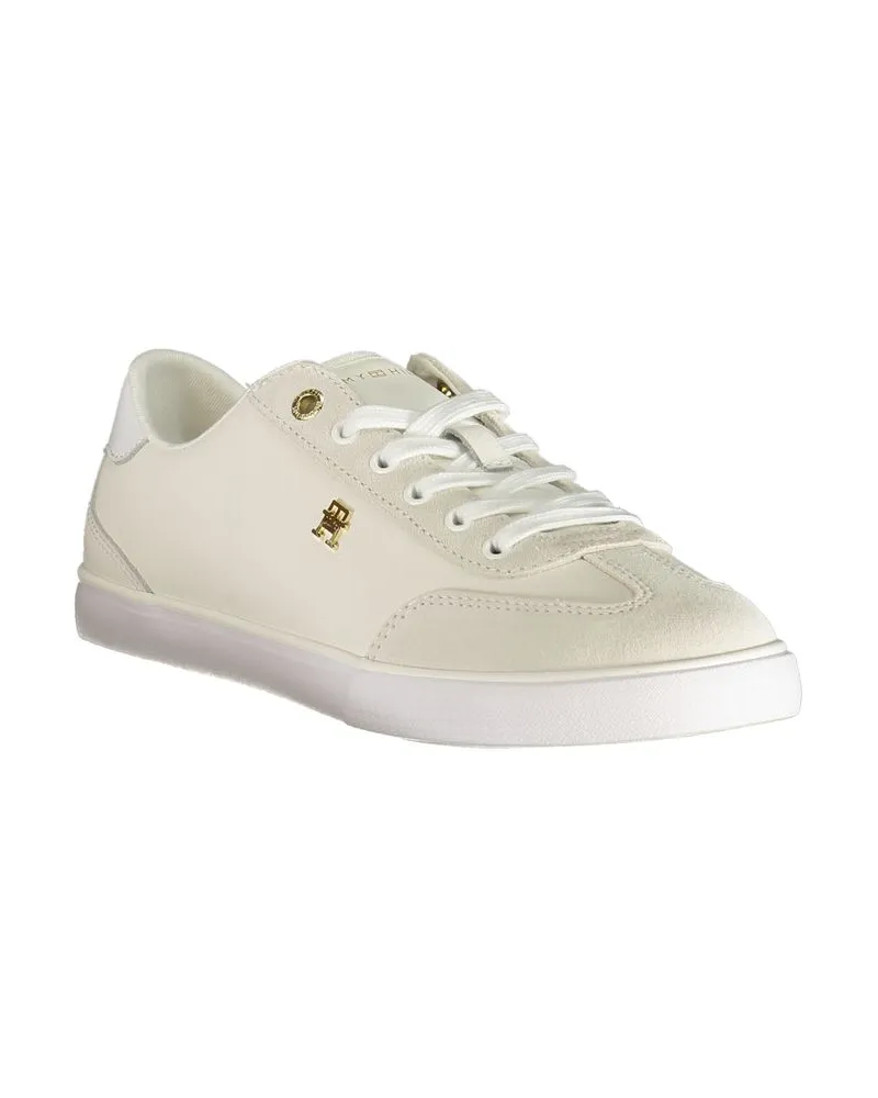 Tommy Hilfiger Logo-Embossed Lace-Up Sneaker — White White