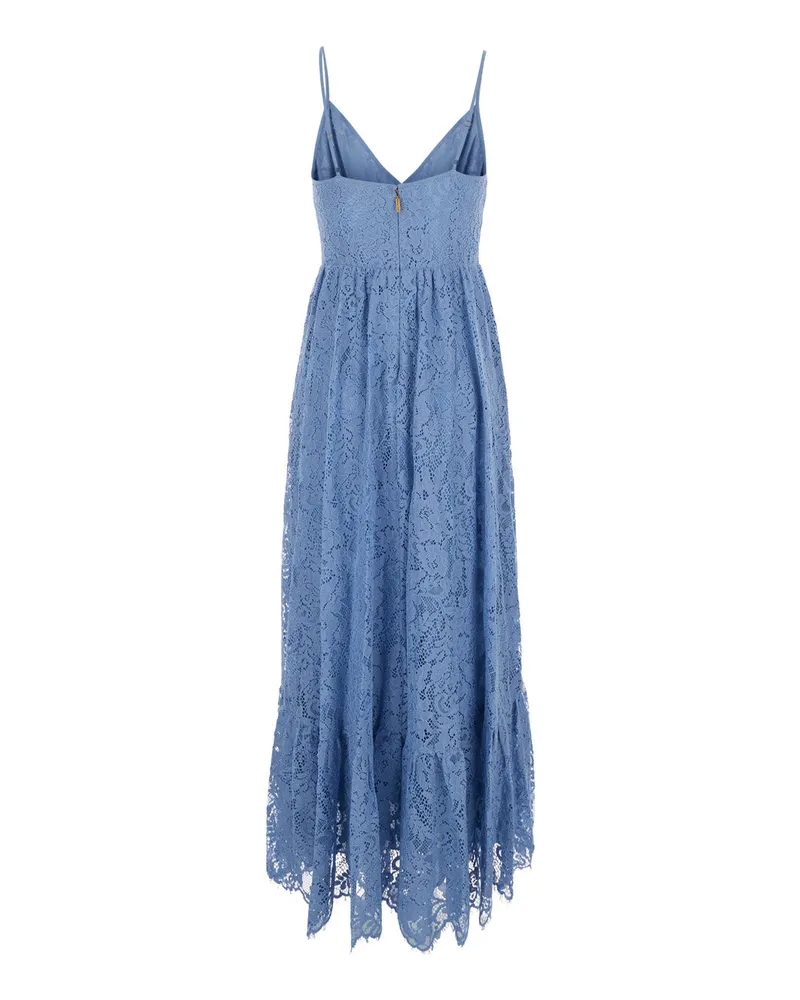 Michael Kors Women Long Dress Light Blue Cotton-Blend Nylon Blue