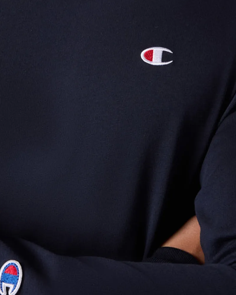 Champion Cotton Jersey Long-Sleeve T-Shirt — Blue Blue
