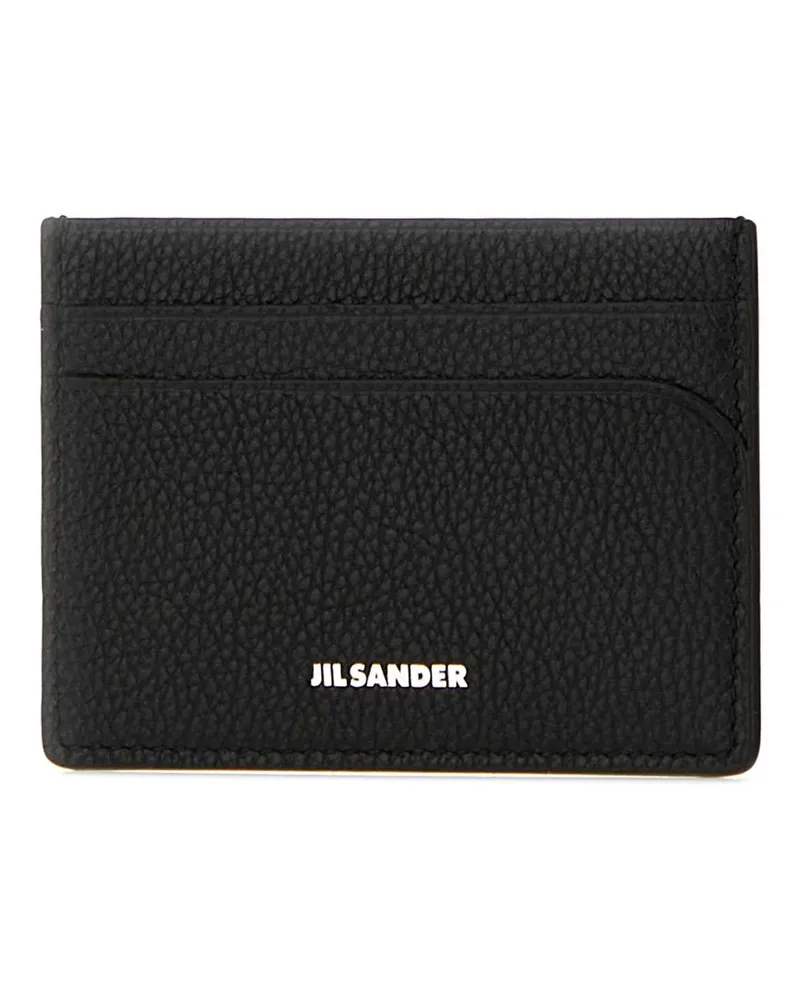 Jil Sander Men's Black Leather Card Holder 001 Exterior: Calf Portafogli Wallet Black
