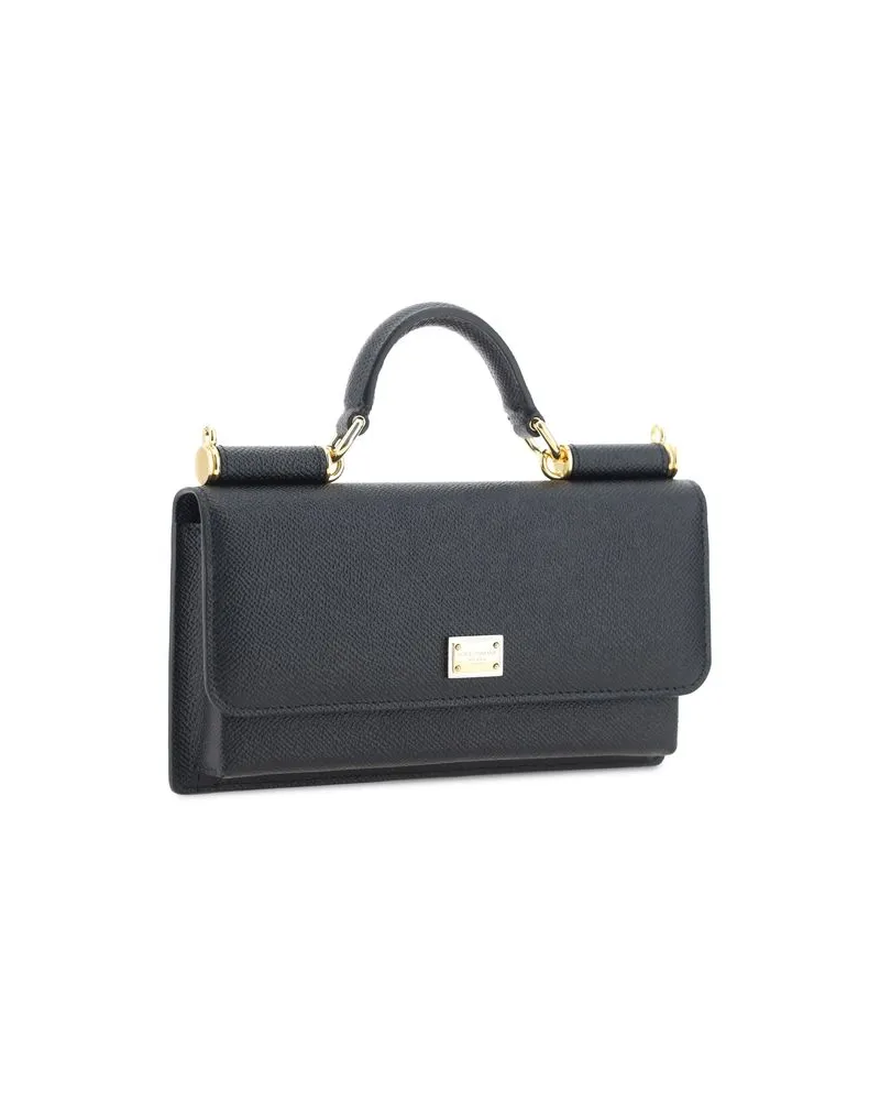 Dolce & Gabbana Women's Black Calf Leather Bos Taurus Shoulder Bag Black