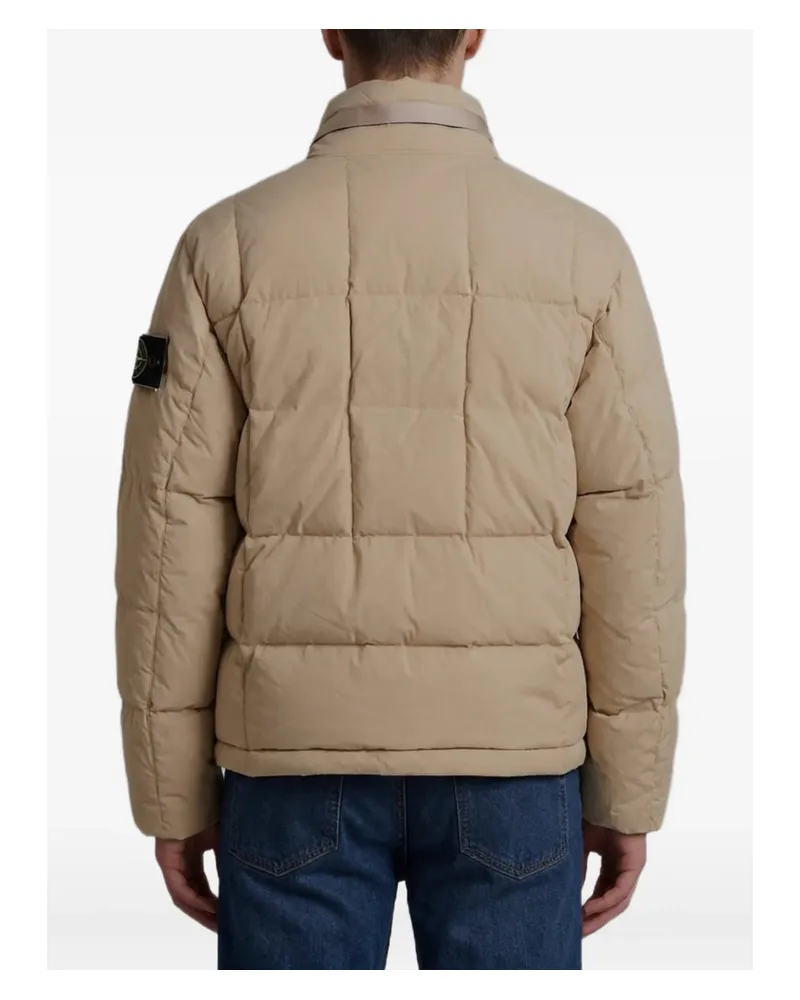 Stone Island Quilted Cotton-Blend Down Jacket Neutrals