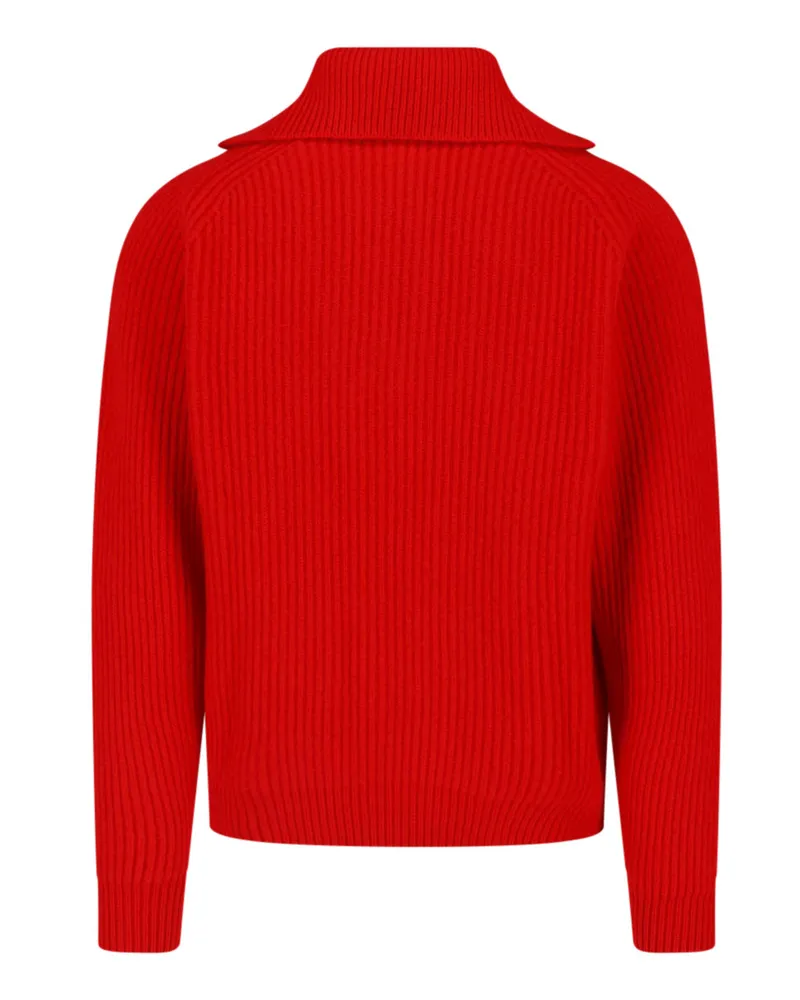 Jil Sander Men's Sweaters Red Wool Red