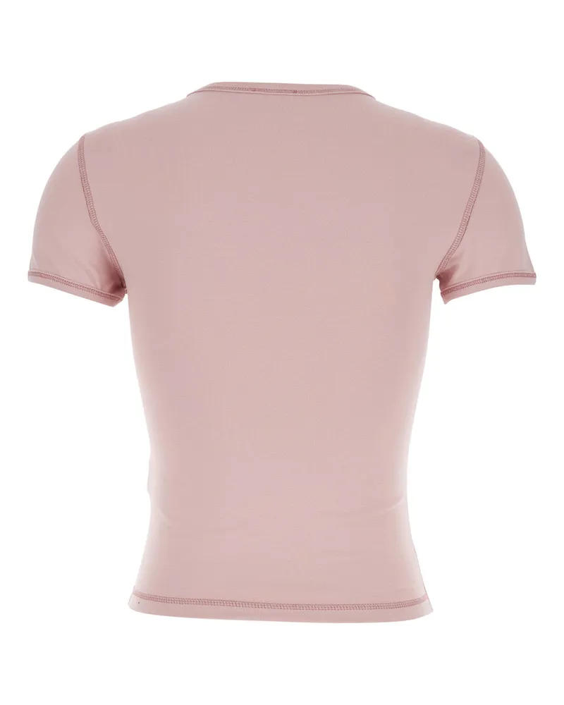 Diesel Women T-Shirt Round Neck Pink Cotton T-Shirts & Jerseys Pink