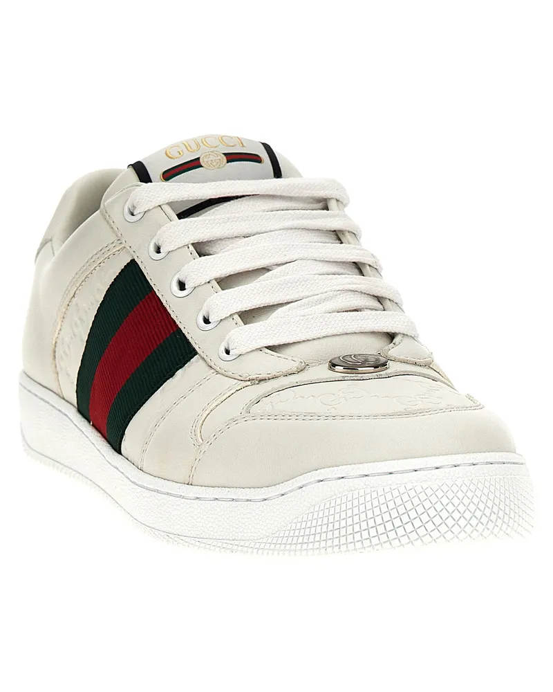 Gucci Screener Sneakers — White White