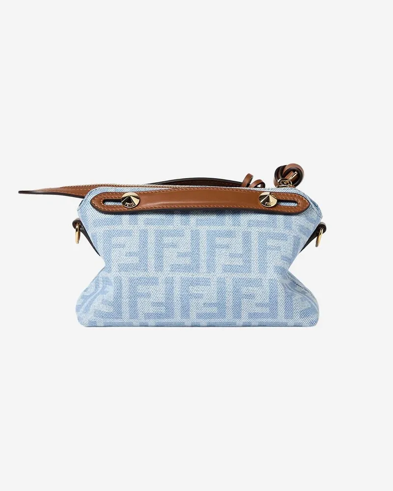 Fendi Women's Mini By The Way Soft Bag Light Denim Cotton Shoulder Blue