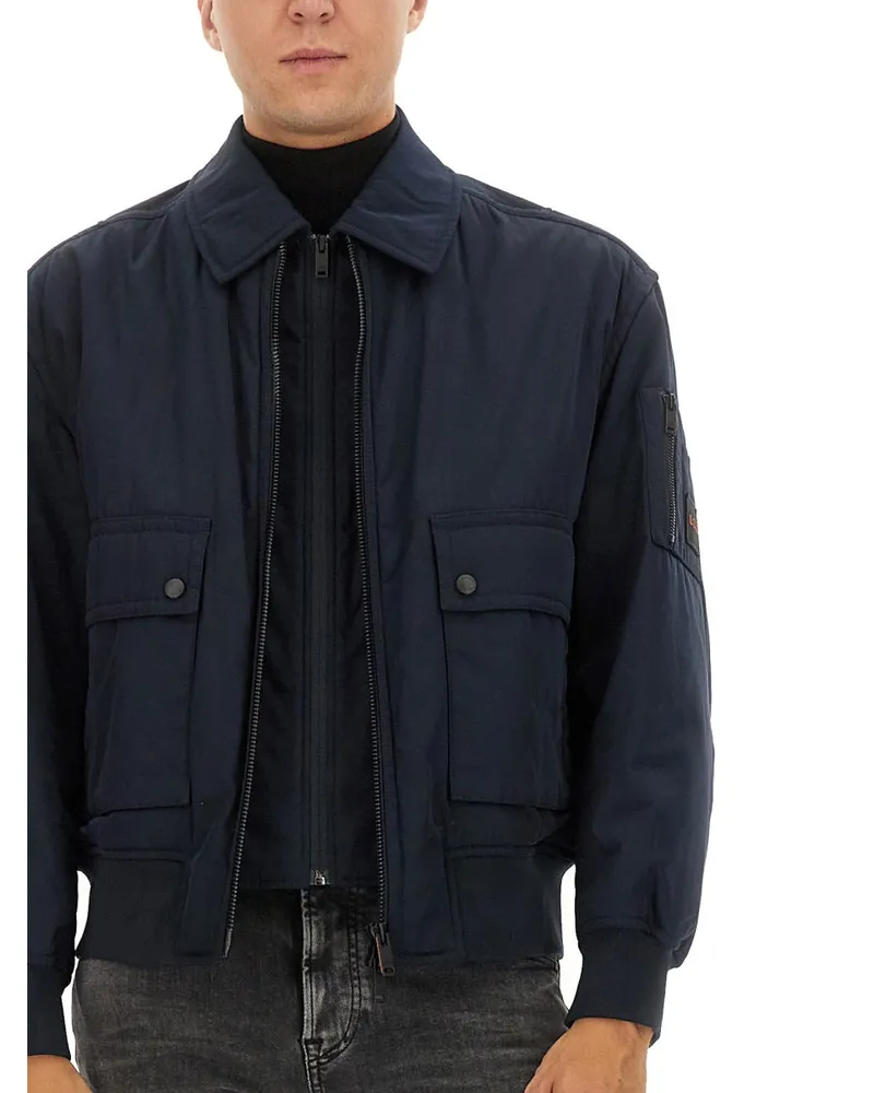HUGO BOSS Removable Lining Bomber Jacket — Blue Blue