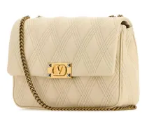 Women's Ivory Nappa Leather Large Quiltie 67 Shoulder Bag Butterwhite Borse A Tracolla