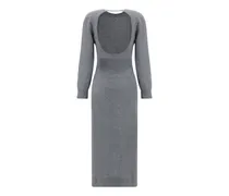 Women Long Knit Dress Medium Grey Kashmir-Capra Hircus Kashmir/capra