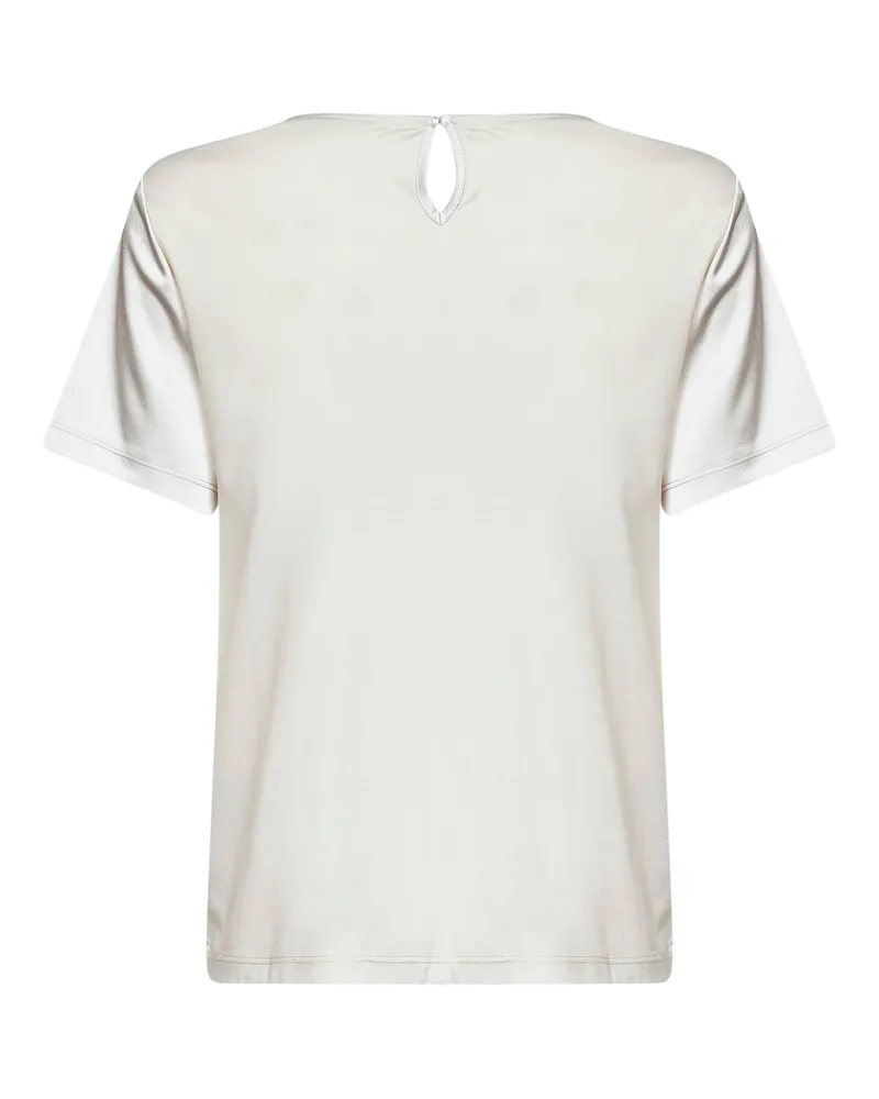 Max Mara Women's Crewneck T-Shirt Wkdgilbert Satin Beige Polyester Sweater Beige