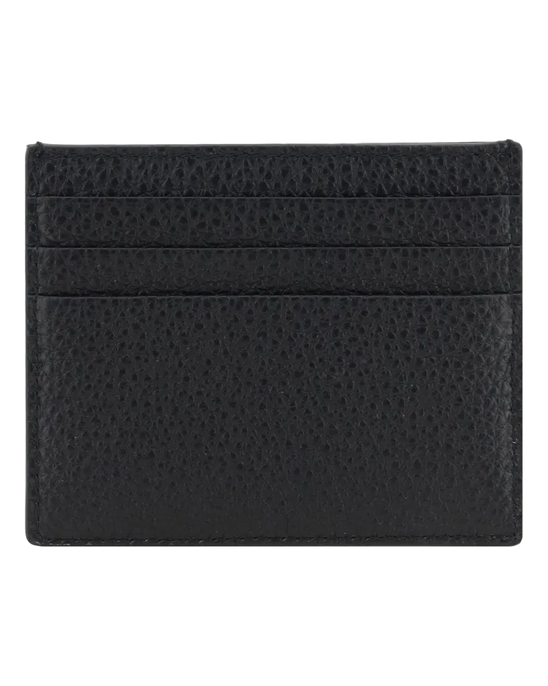 Prada Men's Card Holder Calf Leather Black Umbrellas Accessory Black