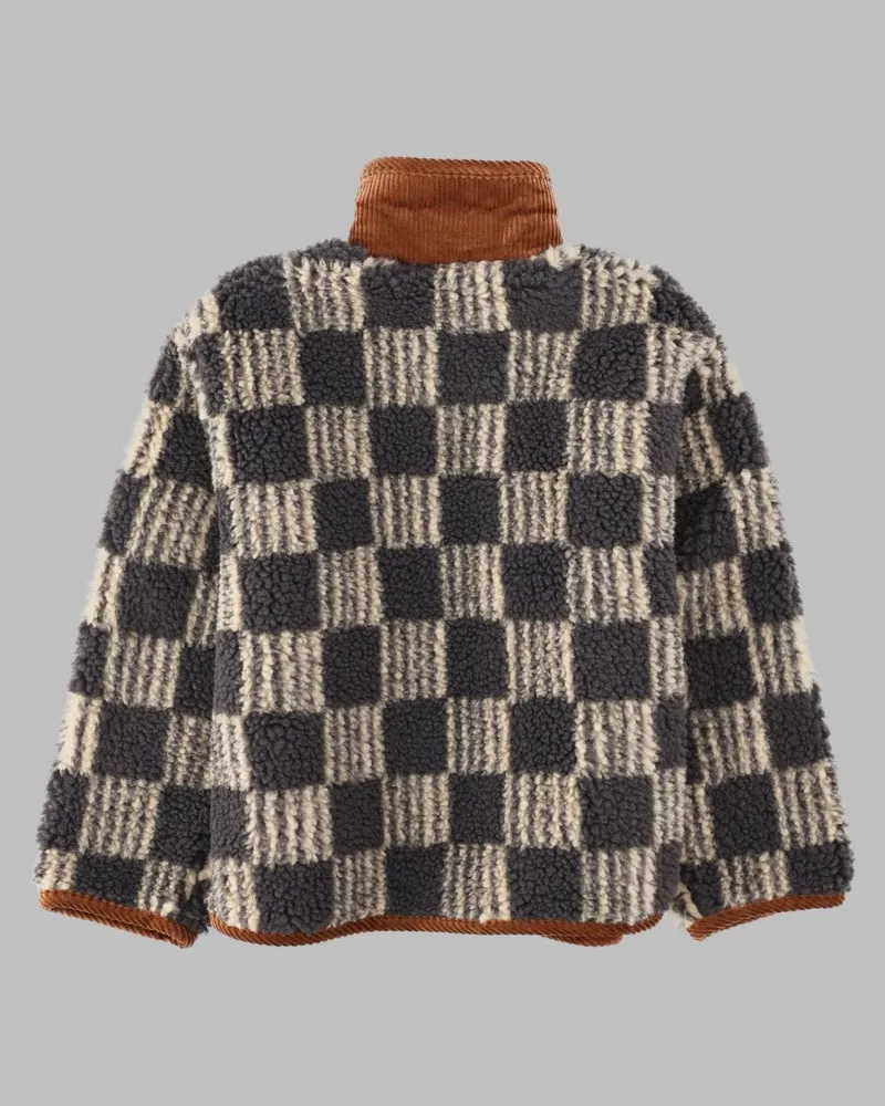 BOBO CHOSES Checkerboard Cotton Jacket — Brown Brown