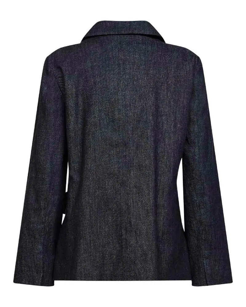 Max Mara Stretch Cotton Denim Jacket — Navy Navy