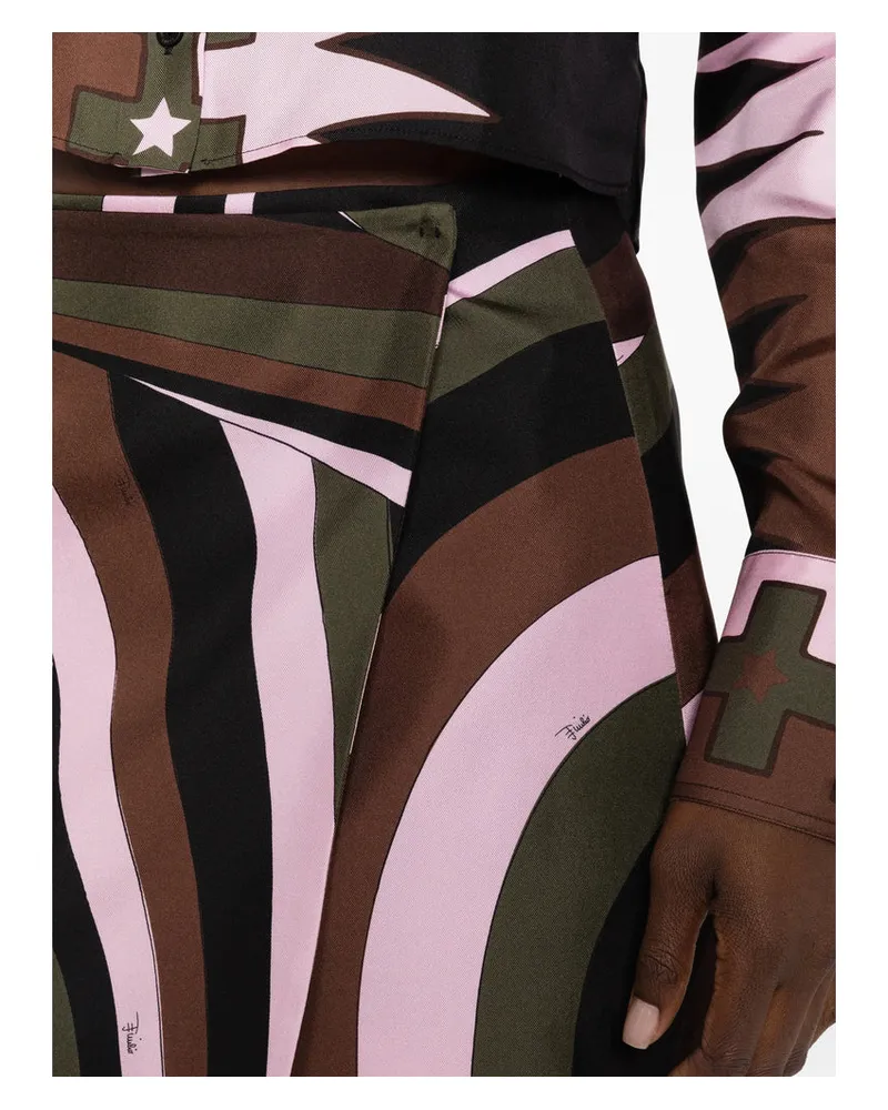Emilio Pucci Geometric Print Mini Skirt — Brown Brown