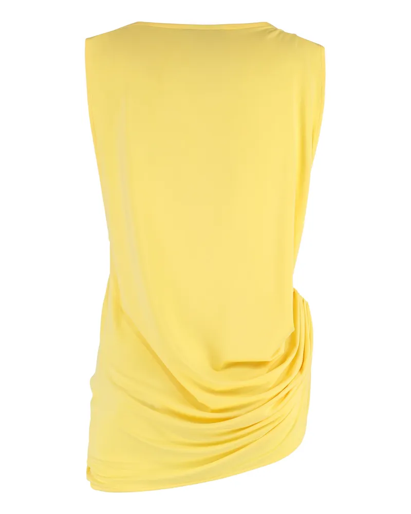 Jacquemus Square-Neck Draped Blouse — Yellow Yellow