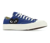Unisex Logo-Embroidered Canvas Sneaker Blue Cotton