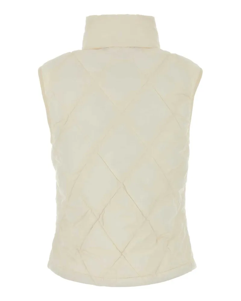 Burberry Women's Ivory Nylon Cheswick Vest Tundrawhite Giubbini Jacket White