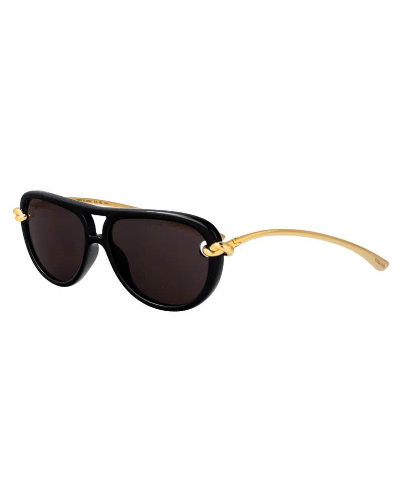 Bottega Veneta Women's Sunglasses Bv1418s Black-Gold-Grey Metal Black/gold/grey Black
