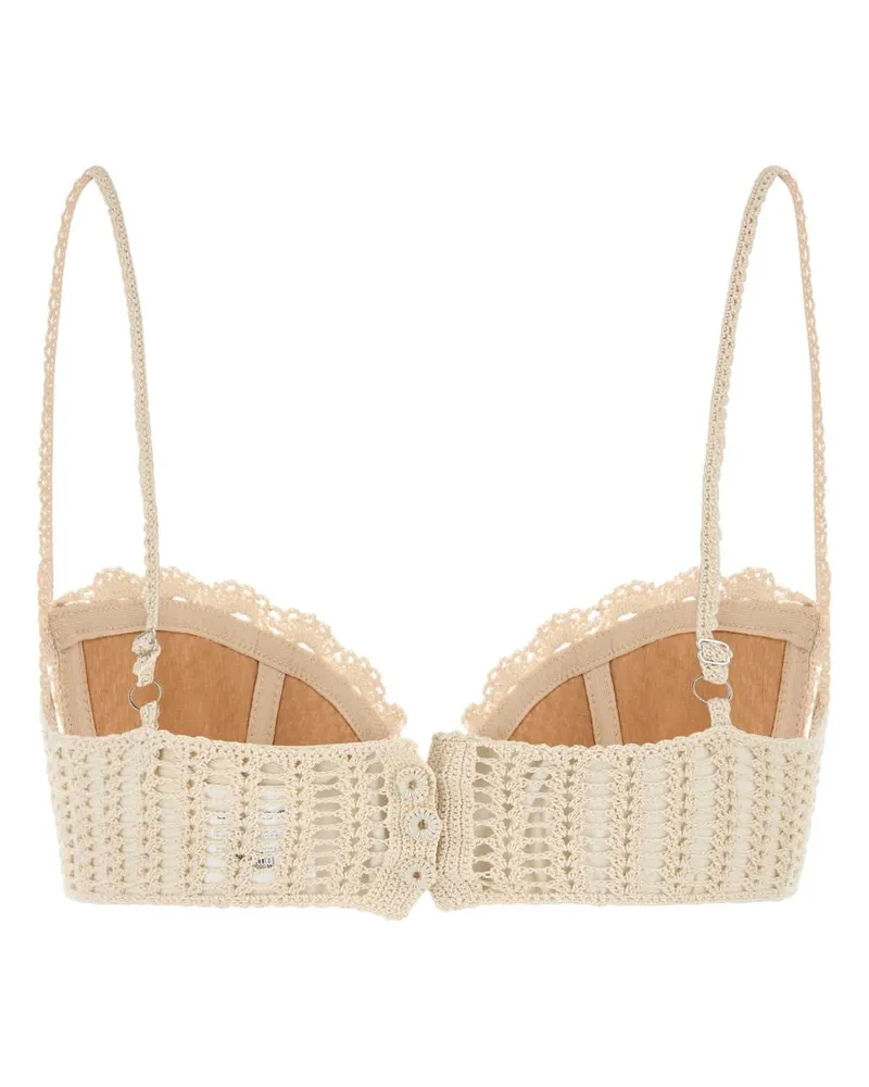 Magda Butrym Women's Ivory Crochet Bra Cream Costumi Da Bagno Swimwear Beige