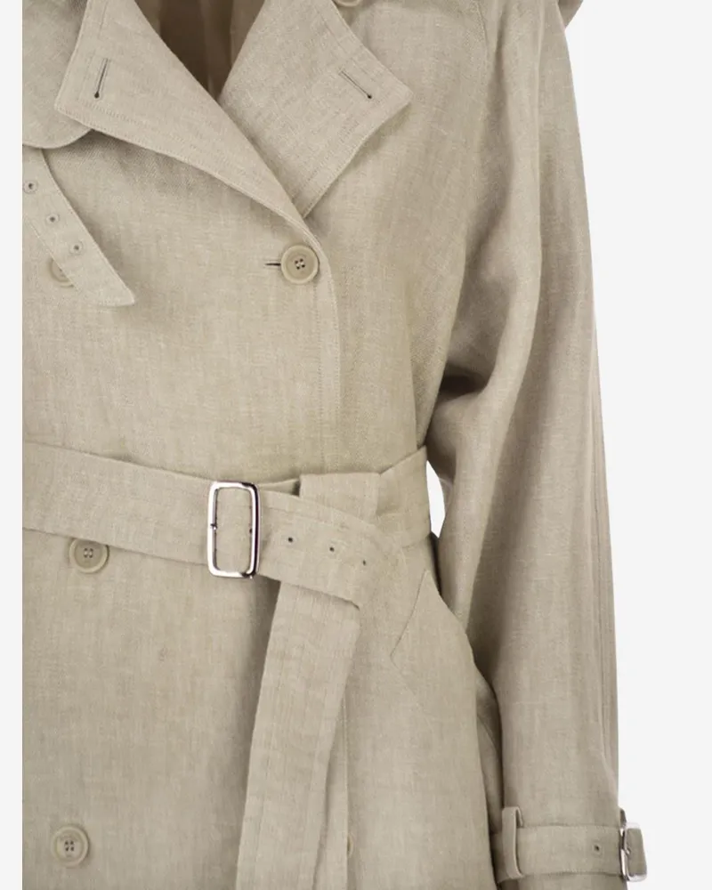 Max Mara Women's Coat Spedaggi Beige Linen Beige