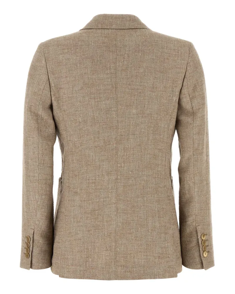 Max Mara Women's Cappuccino Linen Blend Targa Blazer Cammello Giacche E Gilet Jacket Beige