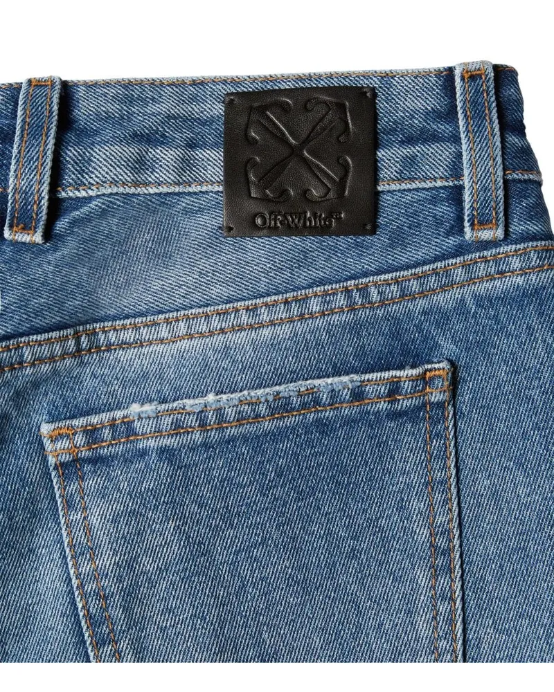 OFF-WHITE Mid-Rise Flared Jeans — Blue Blue