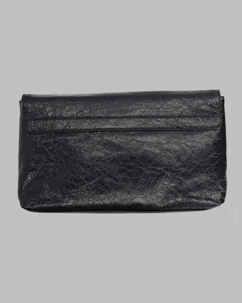Balenciaga Le City Lambskin Leather Clutch — Black Black