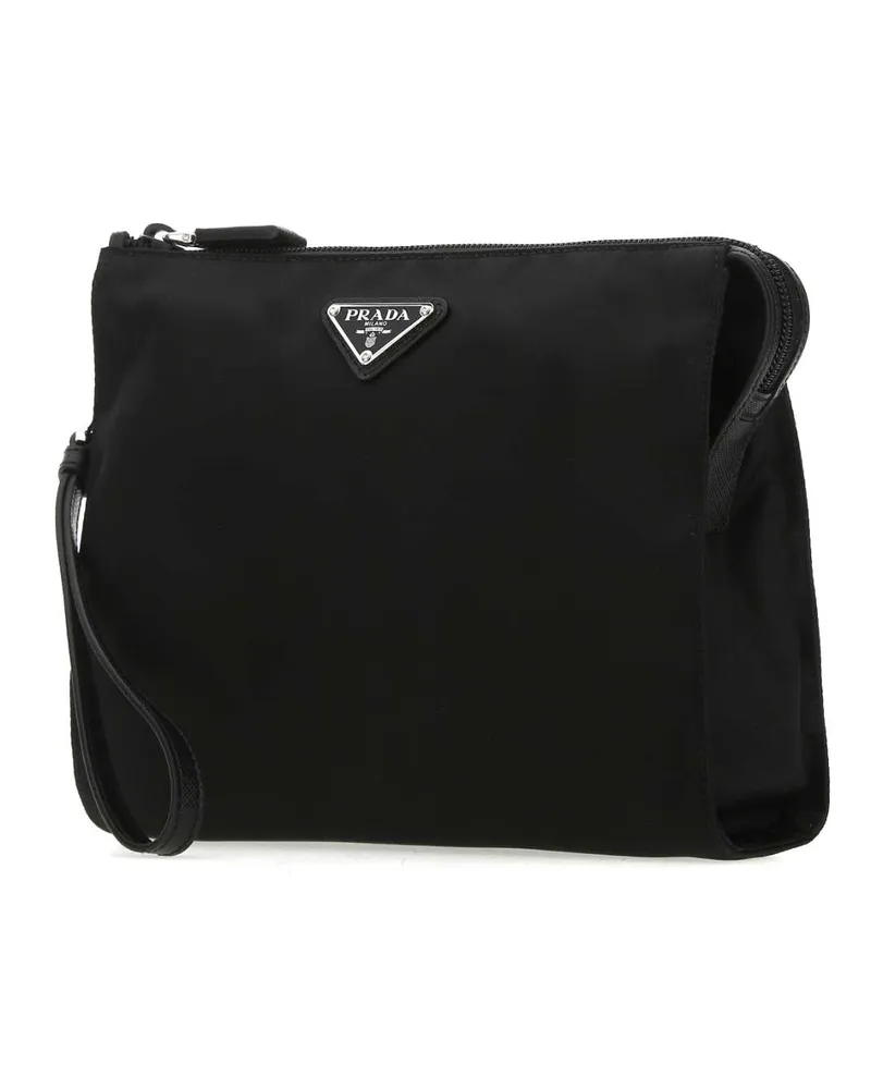 Prada Men's Black Re-Nylon Clutch Nero Poliammidericiclata-Vitello Black