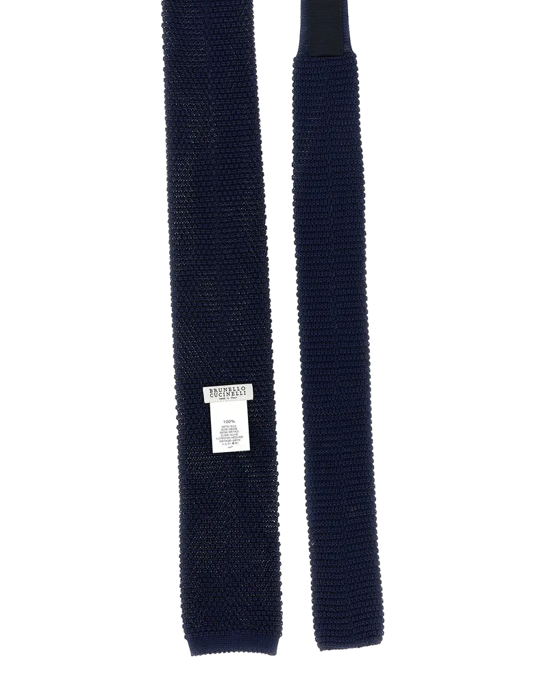 Brunello Cucinelli Men's Blue Silk Tie Navy