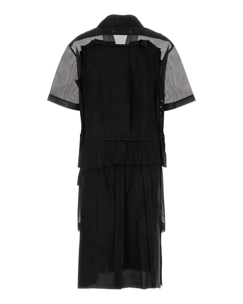 Maison Margiela Women's Black Mesh Shirt Dress Blackandblack Exterior: Polyester Viscose Abiti Black