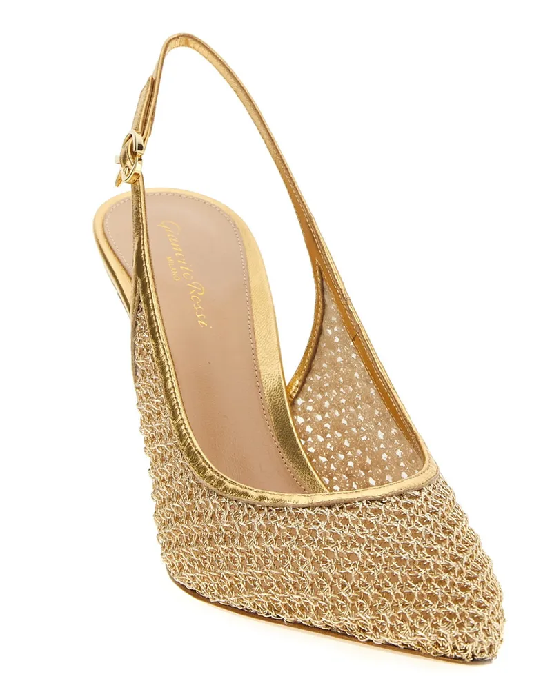 Gianvito Rossi Nikki Slingback Heel — Gold Gold